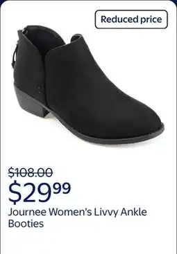 Walmart Journee Women's Livvy Ankle Booties with Back Zipper and Stacked Heel – Wide and Standard Widths offer