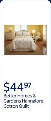 Walmart Better Homes & Gardens Hannalore Cotton Quilt, Twin offer