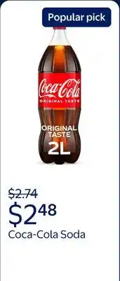 Walmart Coca-Cola Soda Pop, 2 Liters Bottle offer