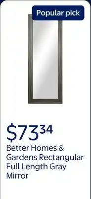 Walmart Better Homes & Gardens 27 x 70 Rectangular Full Length Gray Mirror offer