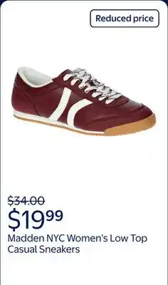 Walmart Madden NYC Women's Low Top Casual Sneakers offer