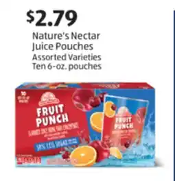 Aldi Nature's Nectar Juice Pouches offer