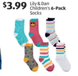 Aldi Lily & Dan Children's 6-Pack Socks offer