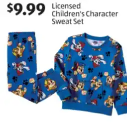 Aldi Licensed Children's Character Sweat Set offer