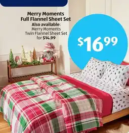 Aldi Merry Moments Full Flannel Sheet Set offer