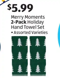 Aldi Merry Moments 2-Pack Holiday Hand Towel Set offer
