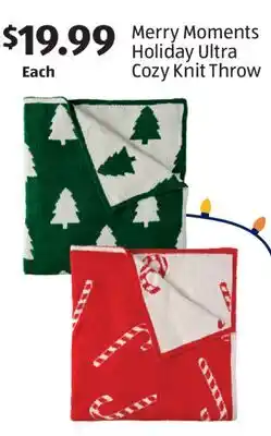 Aldi Merry Moments Holiday Ultra Cozy Knit Throw offer