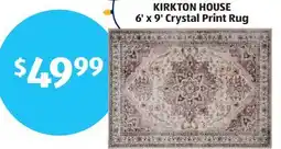 Aldi KIRKTON HOUSE 6' x 9' Crystal Print Rug offer