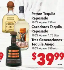 Vallarta Supermarkets Patron Tequila Reposado offer