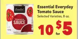 Vallarta Supermarkets Essential Everyday Tomato Sauce offer