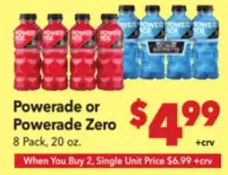 Vallarta Supermarkets Powerade or Powerade Zero offer