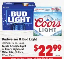 Vallarta Supermarkets Budweiser & Bud Light offer