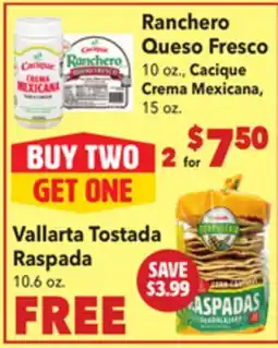 Vallarta Supermarkets Ranchero Queso Fresco offer