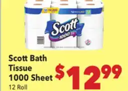 Vallarta Supermarkets Scott Bath Tissue 1000 Sheet offer