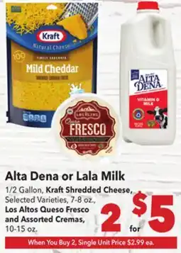 Vallarta Supermarkets Alta Dena or Lala Milk offer