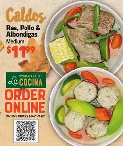 Vallarta Supermarkets Caldos Res, Pollo & Albondigas offer
