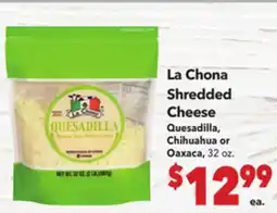 Vallarta Supermarkets La Chona Shredded Cheese offer