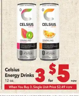 Vallarta Supermarkets Celsius Energy Drinks offer