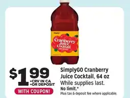 Grocery Outlet SimplyGO Cranberry Juice Cocktail offer