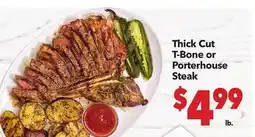 Vallarta Supermarkets Thick Cut T-Bone or Porterhouse Steak offer