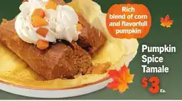 Vallarta Supermarkets Pumpkin Spice Tamale offer
