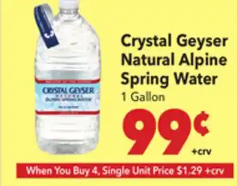 Vallarta Supermarkets Crystal Geyser Natural Alpine Spring Water offer