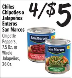 El Super Chipotle Peppers, 7.5 Oz. or Whole Jalapeños, 26 Oz offer