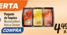 El Super Marinated Beef, Pork or Chicken offer