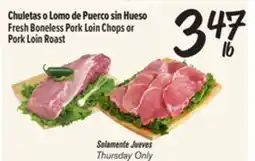 El Super Fresh Boneless Pork Loin Chops or Pork Loin Roast offer