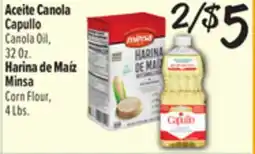 El Super Capullo Canola Oil or Minsa Corn Flour offer
