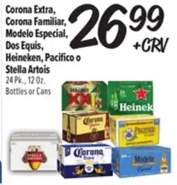 El Super Corona Extra, Corona Familiar, Modelo Especial, Dos Equis, Heineken, Pacifico o Stella Artois offer