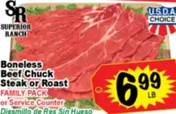 Superior Grocers Boneless Beef Chuck Steak or Roast offer