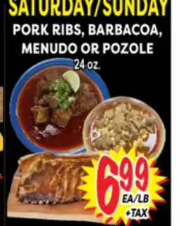 Superior Grocers RIBS, PORK RIBS, BARBACOA, MENUDO OR POZOLE offer