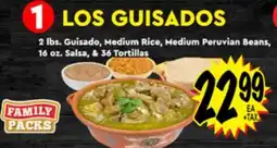 Superior Grocers 2 lbs. Guisado, Medium Rice, Medium Peruvian Beans, 16 oz. Salsa, & 36 Tortillas offer