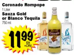 Superior Grocers Coronado 1 Liter Rompope Sauza Gold or Blanco Tequila 750 ml offer