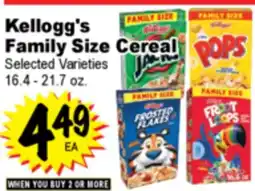 Superior Grocers Kellogg's Family Size Cereal offer