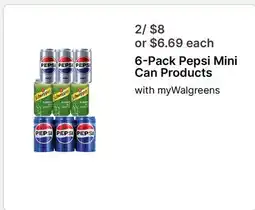 Walgreens Pepsi Mini Can Products offer