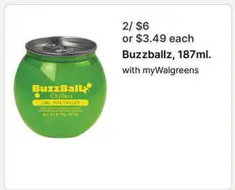 Walgreens Buzzballz, 187ml offer