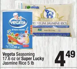 Super King Markets Vegeta Seasoning 17.6 oz or Super Lucky Jasmine Rice 5 lb offer