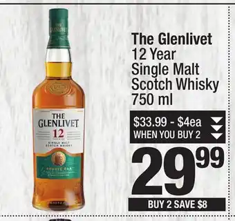 Super King Markets The Glenlivet 12 Year Single Malt Scotch Whisky offer