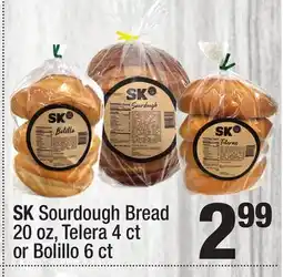 Super King Markets SK Sourdough Bread 20 oz, Telera 4 ct or Bolillo 6 ct offer