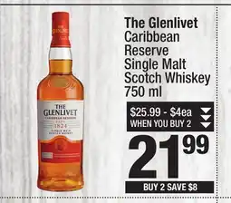 Super King Markets The Glenlivet Caribbean Reserve Single Malt Scotch Whiskey offer