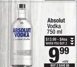 Super King Markets Absolut Vodka offer