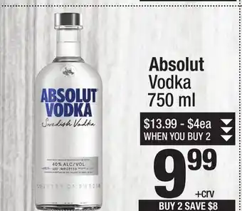 Super King Markets Absolut Vodka offer
