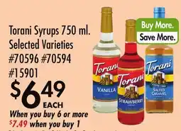 Smart & Final Torani Syrups offer
