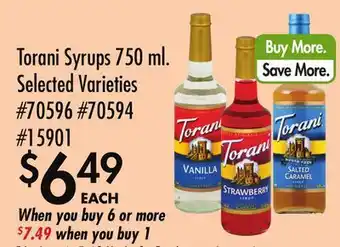 Smart & Final Torani Syrups offer