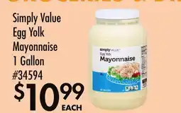 Smart & Final Simply Value Egg Yolk Mayonnaise offer