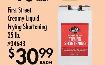 Smart & Final First Street Creamy Liquid Frying Shortening offer