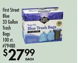 Smart & Final First Street Blue 33 Gallon Trash Bags offer