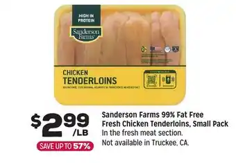 Grocery Outlet Sanderson Farms 99% Fat Free Fresh Chicken Tenderloins, Small Pack offer